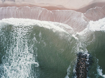 Water splashing in sea