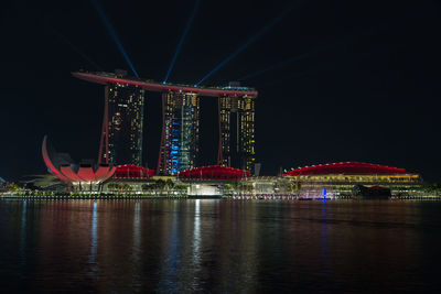 Illuminated city at night