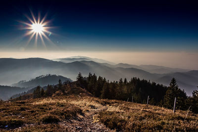 Scenic view of mountains against sky