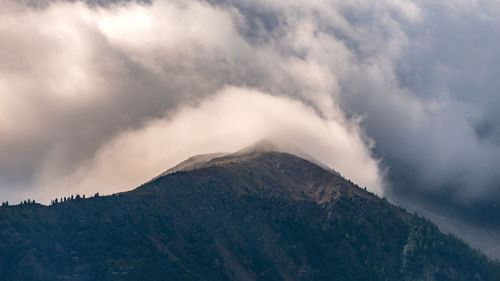 Low angle view of mountain against sky