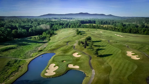 Beautiful aerial view of golf course