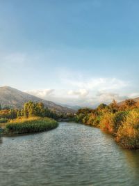 Scenic view of river against sky