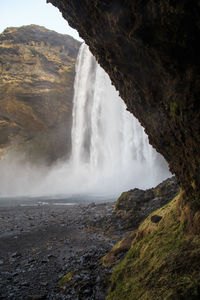 Scenic view of waterfall