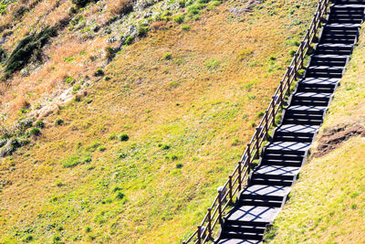 High angle view of road on landscape