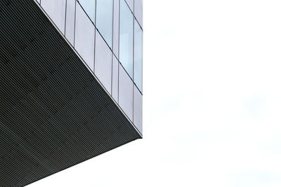 Low angle view of modern building against clear sky