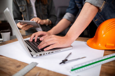 People working on table