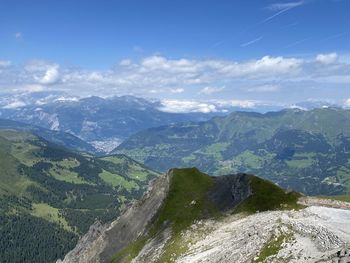 Scenic view of mountains against sky