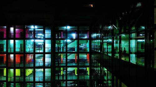 View of illuminated office building