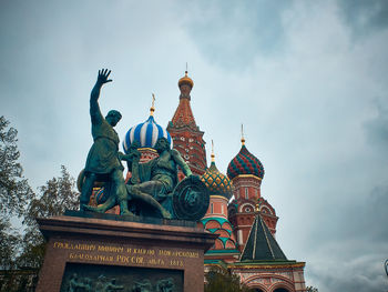 Minin and pozharskiy monument and saint basil cathedral.