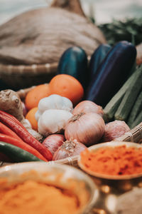 Close-up of vegetables in market