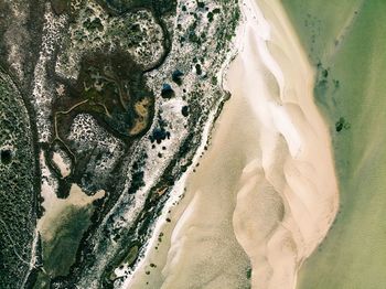 High angle view of beach