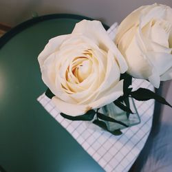 High angle view of rose bouquet