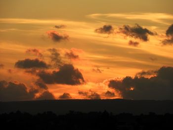 Scenic view of dramatic sky during sunset