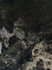 High angle view of rock formations