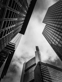 Low angle view of skyscraper against sky