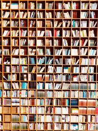 Full frame shot of books in library