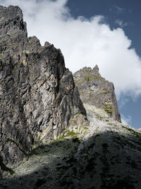 Low angle view of rock formations