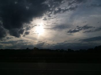 Scenic view of silhouette landscape against sky during sunset