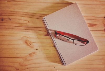 High angle view of sunglasses on table