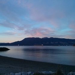 Scenic view of mountains at sunset