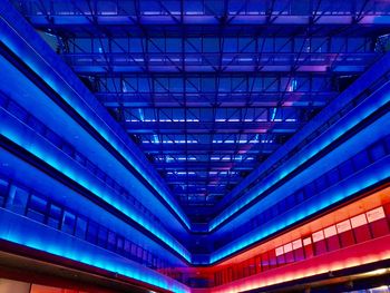 Low angle view of illuminated ceiling in building