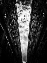 Low angle view of skyscrapers against sky