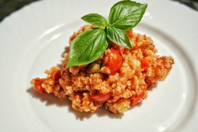 Close-up of served food