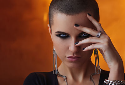 Close-up portrait of young woman