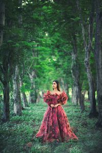 Portrait of a young woman in forest