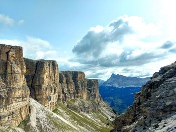 Scenic view of rocky mountains against sky