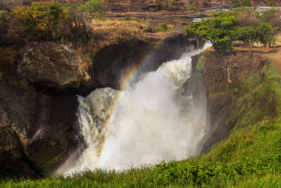 Scenic view of waterfall