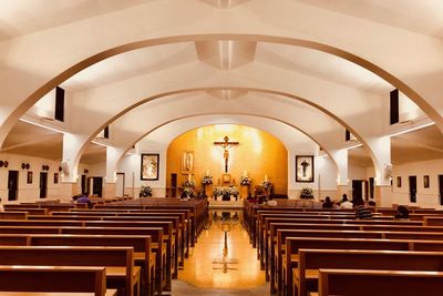 Inside a fancy church