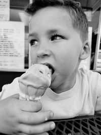 Close-up of girl eating ice cream