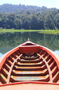 Scenic view of lake against trees