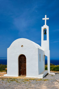 Greek traditional white washed orthodox church