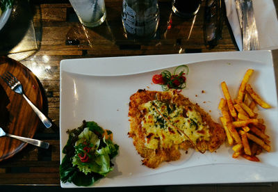 Close-up of meal served on plate