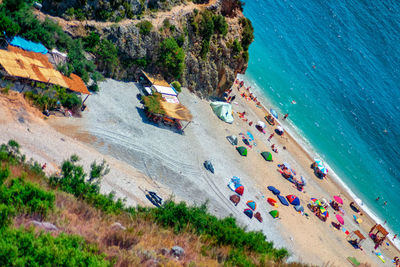 High angle view of beach