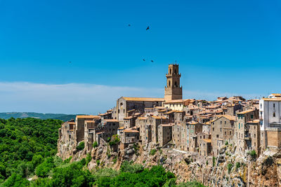 View of old building against blue sky