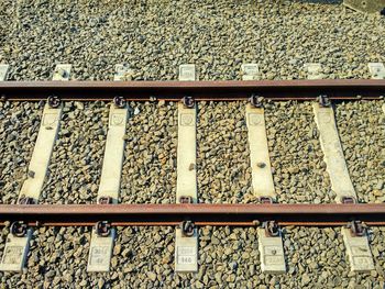 High angle view of railroad track