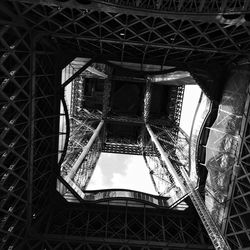 Low angle view of skylight in building