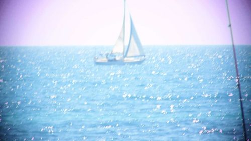 Boat sailing in sea