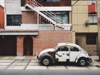 Cars parked in front of building