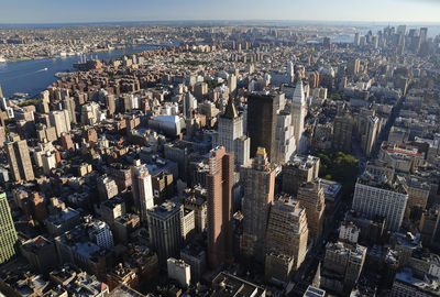 Aerial view of city buildings