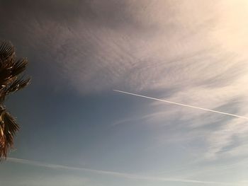 Low angle view of vapor trail in sky