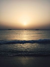 Scenic view of sunset over sea