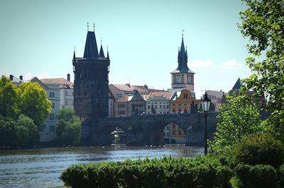 Historic building by trees