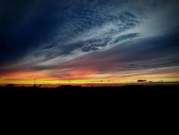 Silhouette of landscape at sunset