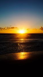 Scenic view of sea at sunset