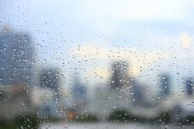 Full frame shot of wet glass window