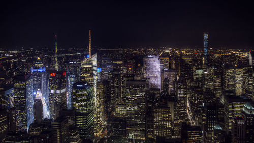 Illuminated cityscape at night